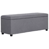 Ławki do przedpokoju - vidaXL Ławka ze schowkiem, 116 cm, jasnoszara, poliester vidaXL - miniaturka - grafika 1