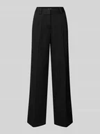 Spodnie damskie - Spodnie szerokie o kroju regular fit z dodatkiem bawełny - miniaturka - grafika 1