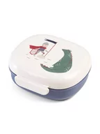 Sztućce dla dzieci - Sebra Pudełko w kolorze granatowo-białym na lunch - 17,5 x 16,5 x 7,2 cm - miniaturka - grafika 1