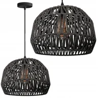 Lampy sufitowe - Lampa Wisząca Boho Naturalna Czarny Sznurek Jutowy Do Salonu Sypialni - miniaturka - grafika 1