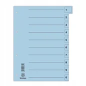 Pudła i kartony archiwizacyjne - Donau Przekładka karton, A4, 235x300mm, 0-9, 1 karta z perforacją, niebieska 8611001-10 - miniaturka - grafika 1