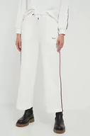 Spodnie damskie - Pepe Jeans spodnie dresowe bawełniane Bibi kolor biały z aplikacją - miniaturka - grafika 1