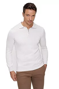 Bonamaison Męska bluza polo TRMRVN100168, beżowa, XL - Bluzy męskie - miniaturka - grafika 1