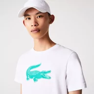 Koszulki sportowe męskie - Koszulka męska Lacoste  Core Performance Light White/Green L - miniaturka - grafika 1