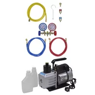 Akcesoria do wentylacji i klimatyzacji - vidaXL Pompa próżniowa z blokiem mierników i 2 zaworów do klimatyzacji vidaXL - miniaturka - grafika 1