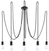 Lampy sufitowe - Sollux Lighting Żyrandol EDISON 5 czarny NICKEL - miniaturka - grafika 1
