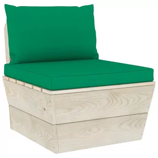 vidaXL VidaXL Ogrodowa sofa środkowa z palet poduszki impregnowany świerk 3063365 - Sofy ogrodowe - miniaturka - grafika 1