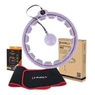 Pozostały sprzęt i akcesoria do ćwiczeń - ZESTAW HULA HOP HHW09 VIOLET Z PIŁKĄ GRAWITACYJNĄ I LICZNIKIEM HMS + PAS BR163 - miniaturka - grafika 1