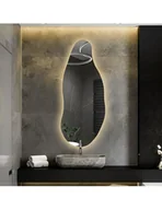 Lustra - Dekoracyjne lustro o organicznym kształcie z podświetleniem - BARYT LED, BARYT: 40X103 - miniaturka - grafika 1