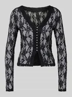 Sukienki - Bluzka z długim rękawem o kroju slim fit z półprzezroczystego materiału model ‘ALBA’ - miniaturka - grafika 1