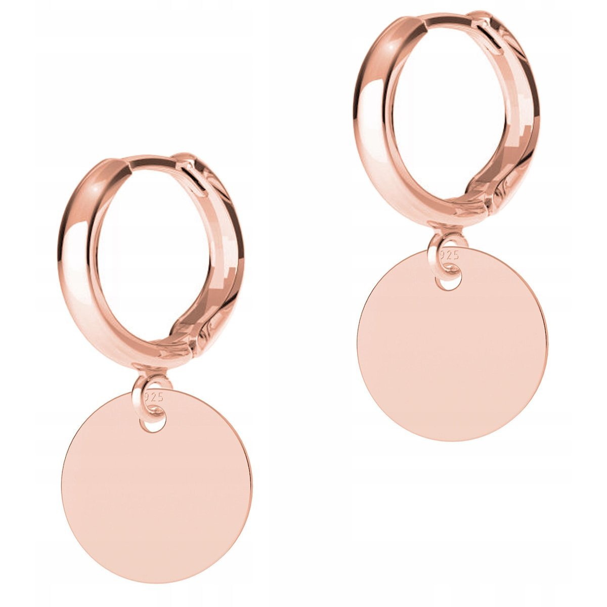 Kolczyki Pozłacane Kółka Okrągłe Blaszki Wiszące Koła Blaszka SREBRO 925