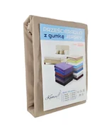 Prześcieradła - PRZEŚCIERADŁO Z GUMKĄ JERSEY BAWEŁNA PREMIUM CAPPUCINO 180x220 - miniaturka - grafika 1
