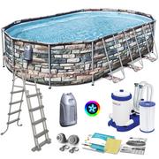 Baseny ogrodowe - Bestway basen 56719 COMFORT JET OVAL POOL - miniaturka - grafika 1