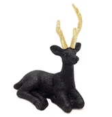 Ozdoby bożonarodzeniowe - Renifer  Czarny Ze Złotym Porożem Brokatowy Dekoracja Na Stół Jelonek - miniaturka - grafika 1