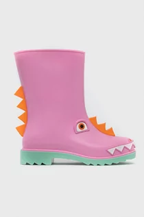 Buty dla dziewczynek - Melissa kalosze dziecięce Rain Boot + Fabula Inf kolor różowy - grafika 1