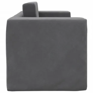vidaXL Sofa rozkładana dla dzieci 2-osobowa antracyt Miękki plusz - Sofy i kanapy - miniaturka - grafika 1