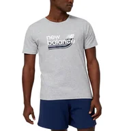 Koszulki sportowe męskie - Koszulka New Balance MT31908AG - szara - miniaturka - grafika 1