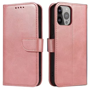 Magnet Case elegancki futerał etui pokrowiec z klapką i funkcją podstawki iPhone 14 Pro różowy - Etui i futerały do telefonów - miniaturka - grafika 1