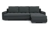 Narożniki - Narożnik rozkładany do salonu, prawy, Tokio VI, 230x155x75 cm, ciemny szary, czarny - miniaturka - grafika 1
