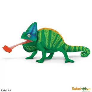 XL Safari Ltd 267829 Kameleon ze zdobyczą  24x9,5x11cm  w skali 1:1 - Figurki dla dzieci - miniaturka - grafika 1