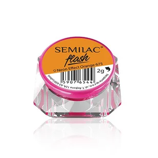 Semilac Pyłek Flash Neon Effect 675 Orange - Ozdoby do paznokci - miniaturka - grafika 2