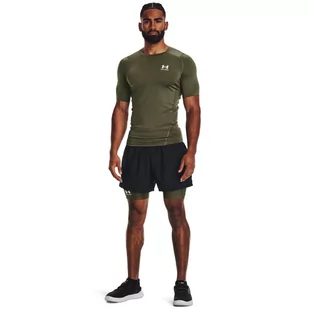 Męskie legginsy krótkie treningowe Under Armour UA HG Armour Shorts - khaki - UNDER ARMOUR - Spodnie sportowe męskie - miniaturka - grafika 1
