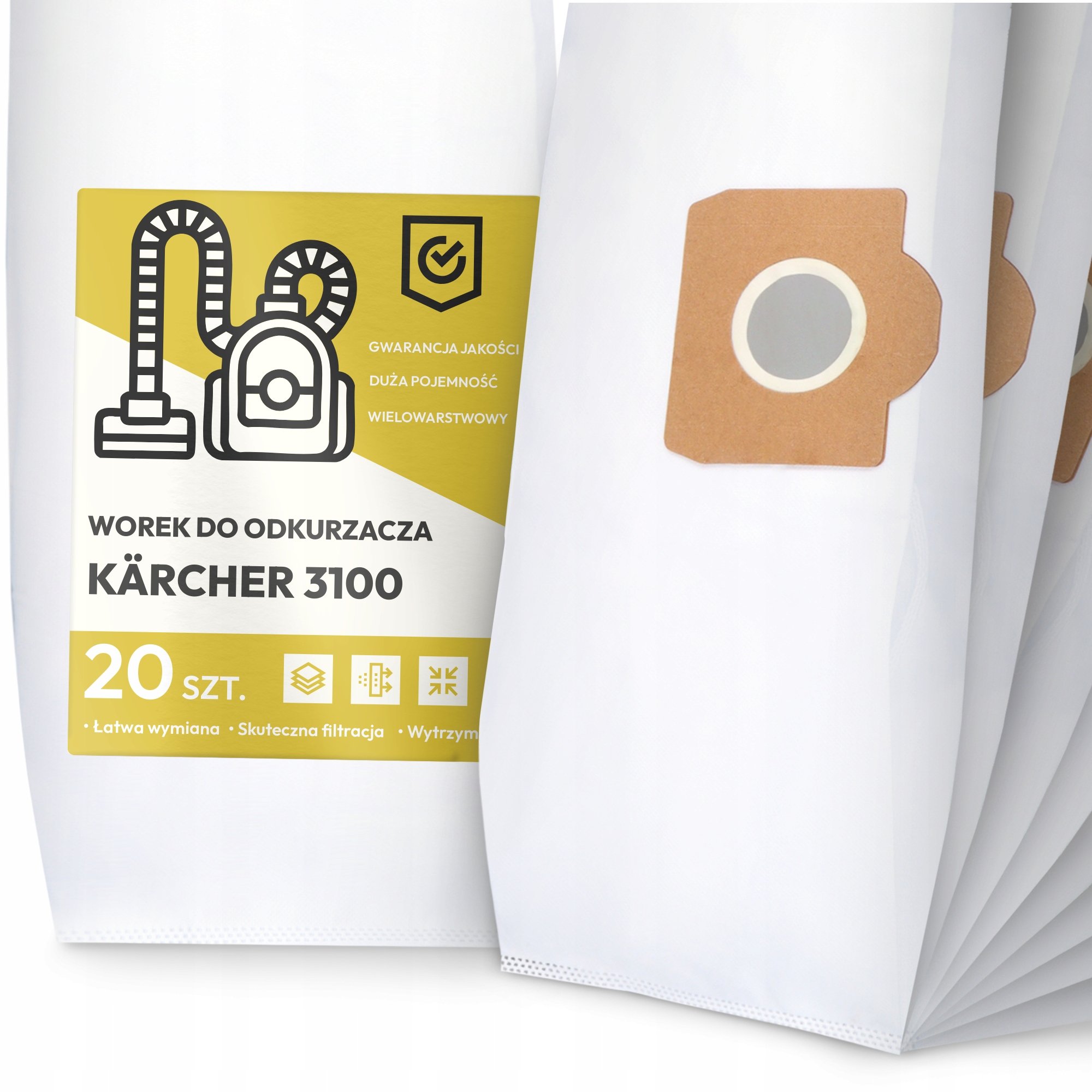 20x Worek do Odkurzacza Kärcher 3100 Syntetyczny Pojemny Odporny Worki