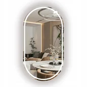 Lustra - LUSTRO OWALNE ŁAZIENKOWE LED 75x40 CM - BEZ RAMY SZLIFOWANE - miniaturka - grafika 1