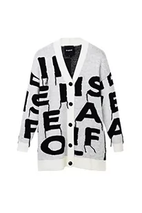 Desigual Sweter damski, biały, L - Swetry damskie - miniaturka - grafika 1