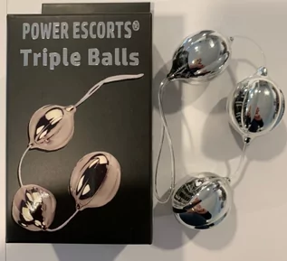 Kulki analne - Power Escorts Power Escorts Triple Balls Silver - Kulki analne, srebrne - grafika 1