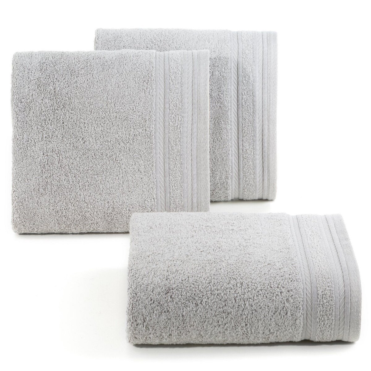 Ręcznik kąpielowy Kely 70x140 cm srebrno szary z bordiurą