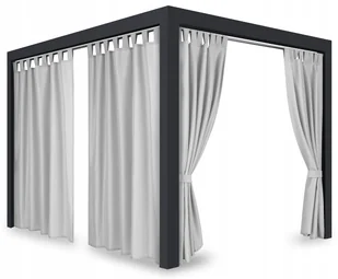 Zasłona ogrodowa wodoodporna, 155x200,do altany na taras, na szelkach szara, ZMOS-01 - Zasłony - miniaturka - grafika 1