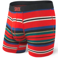Majtki męskie - Bokserki męskie szybkoschnące SAXX VIBE  Boxer Brief nierówne pasy - czerwone - miniaturka - grafika 1