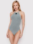 Stroje kąpielowe - Calvin Klein Swimwear Strój kąpielowy KW0KW01641 Szary - miniaturka - grafika 1