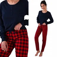 Piżamy damskie - Piżama damska SENSIS Bonnie XL / 42 Granatowy - miniaturka - grafika 1