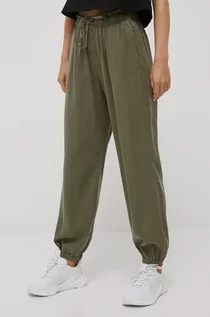 Spodnie damskie - Deha spodnie damskie kolor zielony joggery high waist - grafika 1
