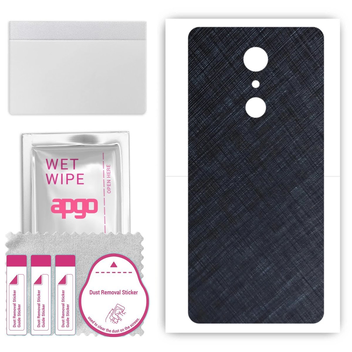 Folia naklejka skórka strukturalna na TYŁ do LG K11 K10 (2018) - Tytan Niebieski - apgo SKINS