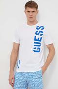 Koszulki męskie - Guess t-shirt bawełniany męski kolor biały z nadrukiem - miniaturka - grafika 1