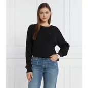 Swetry damskie - Tommy Hilfiger Sweter CO MINI CABLE | Regular Fit - miniaturka - grafika 1