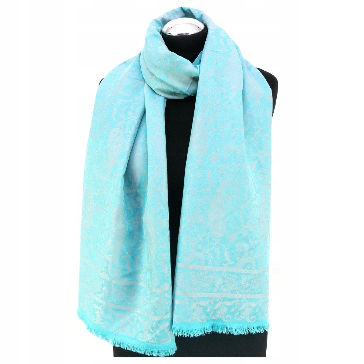 Szal Szalik Damski Turecki Oryginalny Wzór Pierwsza Jakość Niebieski Sułtan