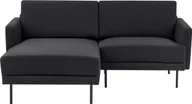 Narożniki - BELIANI Sofa prawostronna narożna poliester czarny 192 x 155 cm narożnik rogówka czarne metalowe nóżki tapicerowana minimalistyczna nowoczesna - miniaturka - grafika 1