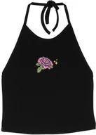 Koszulki i topy damskie - top damski SANTA CRUZ ROSE GLIMMER HALTER TOP Black - miniaturka - grafika 1