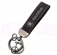 Breloki - BRELOK DO KLUCZY breloczek samochodowy logo SKODA ALCANTARA skóra PREMIUM - miniaturka - grafika 1