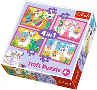 Puzzle - Trefl Puzzle 4w1 Lamy na wakacjach - miniaturka - grafika 1