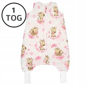 Śpiworki dla dzieci - OCIEPLANY ŚPIWOREK Z NOGAWKAMI 74-86 S 1 TOG BAWEŁNA 100% PRODUKT POLSKI - miniaturka - grafika 1