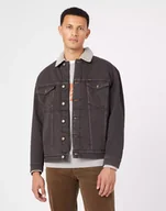 Kurtki męskie - Wrangler Anti Fit Jacket Męska Kurtka Sherpa Jeansowa Black Clay W4416915C-Xl - miniaturka - grafika 1