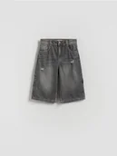 Spodnie i spodenki dla chłopców - Reserved - Jeansowe szorty - szary - miniaturka - grafika 1