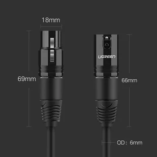 Ugreen przedłużacz kabel audio przewód mikrofonowy do mikrofonu XLR (żeński) - XLR (męski) 5 m (AV130) - Kable USB - miniaturka - grafika 3