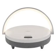 Lampy stojące - Ideus Stojąca LAMPA stołowa SATURN 03864 biurkowa LAMPKA okrągła LED 10W 4000K z głośnikiem bluetooth biała szara 03864 - miniaturka - grafika 1