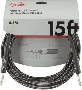 Fender Professional Series Instrument Cable 15 Grey Tweed kabel gitarowy - Inne akcesoria gitarowe - miniaturka - grafika 1